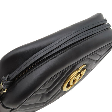 グッチ GUCCI スモール カメラバッグ 447632 ブラック レザー シェブロンキルティングレザー ショルダーバッグ ゴールド金具 キルティングショルダー