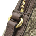 グッチ GUCCI GGショルダーバッグ 499621 ベージュ×エボニー レザー GGスプリームキャンバス ショルダーバッグ ゴールド金具 茶 緑 赤 シェリーライン