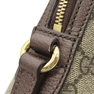 グッチ GUCCI GGショルダーバッグ 499621 ベージュ×エボニー レザー GGスプリームキャンバス ショルダーバッグ ゴールド金具 茶 緑 赤 シェリーライン