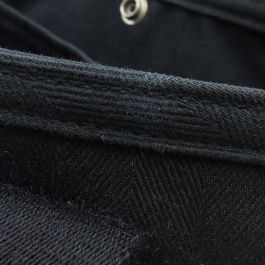 エルメス HERMES ヴァルパライソ PM ブラック トワルシェブロン レザー ハンドバッグ シルバー金具 黒 キャンバス