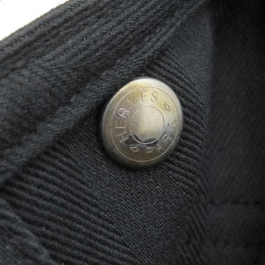 エルメス HERMES ヴァルパライソ PM ブラック トワルシェブロン レザー ハンドバッグ シルバー金具 黒 キャンバス