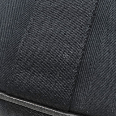 エルメス HERMES ヴァルパライソ PM ブラック トワルシェブロン レザー ハンドバッグ シルバー金具 黒 キャンバス