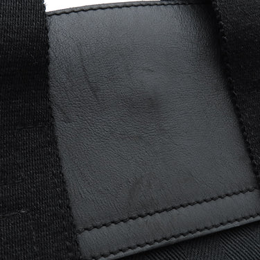 エルメス HERMES ヴァルパライソ PM ブラック トワルシェブロン レザー ハンドバッグ シルバー金具 黒 キャンバス