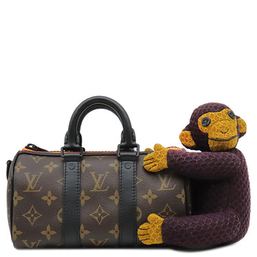 ルイヴィトン LOUIS VUITTON キーポルXS モンキー M80118 モノグラム モノグラムキャンバス 2WAYバッグ ブラック金具 茶 ハンドバッグ ショルダー