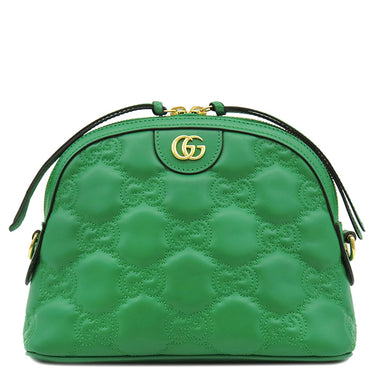 グッチ GUCCI GGマトラッセ 702229 グリーン レザー ショルダーバッグ ゴールド金具 緑 チェーンショルダー ダブルG
