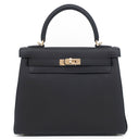 エルメス HERMES ケリー25 内縫い ブラック トゴ 2WAYバッグ シャンパンゴールド金具 新品 未使用 黒 ショルダー ハンドバッグ