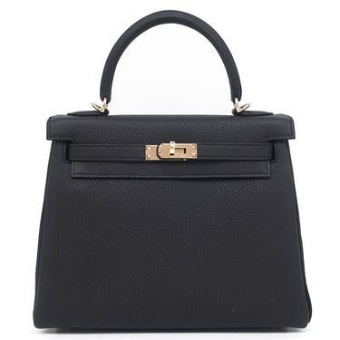 エルメス HERMES ケリー25 内縫い ブラック トゴ 2WAYバッグ シャンパンゴールド金具 新品 未使用 黒 ショルダー ハンドバッグ
