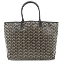 ゴヤール GOYARD サンルイPM AMALOUISPM01 ブラック PVCコーティングキャンバス ゴヤールディンキャンバス シュヴロッシュカーフスキン トートバッグ シルバー金具 SAC SAINT LOUIS PM ヘリンボーン 黒 リバーシブル