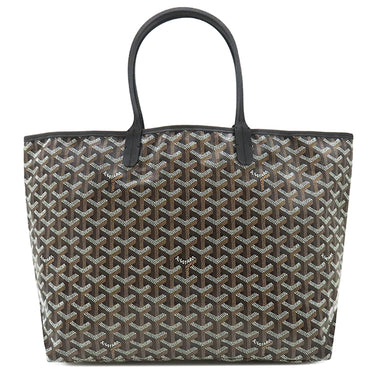 ゴヤール GOYARD サンルイPM AMALOUISPM01 ブラック PVCコーティングキャンバス ゴヤールディンキャンバス シュヴロッシュカーフスキン トートバッグ シルバー金具 SAC SAINT LOUIS PM ヘリンボーン 黒 リバーシブル