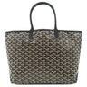 ゴヤール GOYARD サンルイPM AMALOUISPM01 ブラック PVCコーティングキャンバス ゴヤールディンキャンバス シュヴロッシュカーフスキン トートバッグ シルバー金具 SAC SAINT LOUIS PM ヘリンボーン 黒 リバーシブル