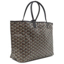 ゴヤール GOYARD サンルイPM AMALOUISPM01 ブラック PVCコーティングキャンバス ゴヤールディンキャンバス シュヴロッシュカーフスキン トートバッグ シルバー金具 SAC SAINT LOUIS PM ヘリンボーン 黒 リバーシブル