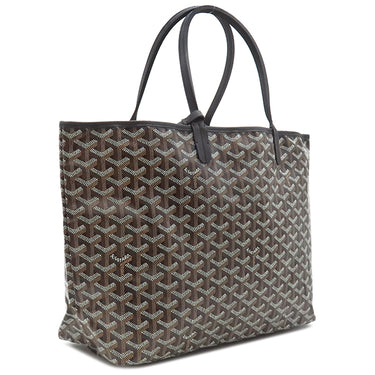 ゴヤール GOYARD サンルイPM AMALOUISPM01 ブラック PVCコーティングキャンバス ゴヤールディンキャンバス シュヴロッシュカーフスキン トートバッグ シルバー金具 SAC SAINT LOUIS PM ヘリンボーン 黒 リバーシブル