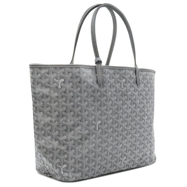 ゴヤール GOYARD サンルイ PM STLOUIPMLTY51CL51P グレー PVCコーティングキャンバス ゴヤールディンキャンバス シュヴロッシュカーフスキン トートバッグ シルバー金具 SAC SAINT LOUIS PM リバーシブル ヘリンボーン
