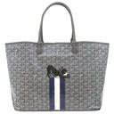 ゴヤール GOYARD サンルイ PM グレー PVCコーティングキャンバス ゴヤールディンキャンバス シュヴロッシュカーフスキン トートバッグ シルバー金具 SAC SAINT LOUIS PM リバーシブル ヘリンボーン フレンチブルドッグ