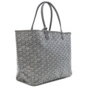 ゴヤール GOYARD サンルイ PM グレー PVCコーティングキャンバス ゴヤールディンキャンバス シュヴロッシュカーフスキン トートバッグ シルバー金具 SAC SAINT LOUIS PM リバーシブル ヘリンボーン フレンチブルドッグ