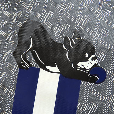 ゴヤール GOYARD サンルイ PM グレー PVCコーティングキャンバス ゴヤールディンキャンバス シュヴロッシュカーフスキン トートバッグ シルバー金具 SAC SAINT LOUIS PM リバーシブル ヘリンボーン フレンチブルドッグ