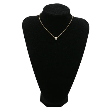 エルメス HERMES ポップアッシュ ミニ ペンダント ホワイトXゴールド GP ラッカー ネックレス 白 Hモチーフ