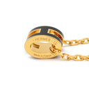 エルメス HERMES ポップアッシュ ミニ ペンダント ブラックXゴールド GP ラッカー ネックレス 黒 Hモチーフ
