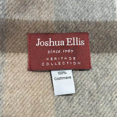 ジョシュアエリス JOSHUA ELLIS カシミヤ100% タータンチェック RWC51039 ベージュXブラウン カシミヤ マフラー HERITAGE COLLECTION