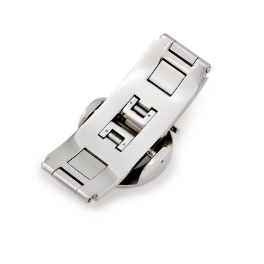 ブルガリ BVLGARI 純正 Dバックル シルバー ステンレススチール 腕時計パーツ 16mm幅対応 フォールディング 両開き パーツ 替え 予備 交換 ステンレススチール シルバー 銀
