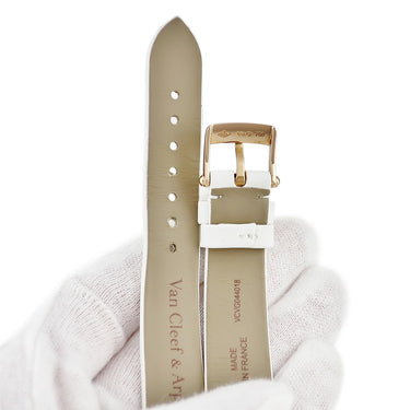 ヴァンクリーフアーペル Van Cleef & Arpels ホワイト サテン K18PG 腕時計パーツ 純正 サテン ベルト ストラップ 16ｍｍ 白 ホワイト 純正K18PG無垢製尾錠付き
