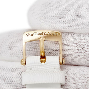 ヴァンクリーフアーペル Van Cleef & Arpels ホワイト サテン K18PG 腕時計パーツ 純正 サテン ベルト ストラップ 16ｍｍ 白 ホワイト 純正K18PG無垢製尾錠付き