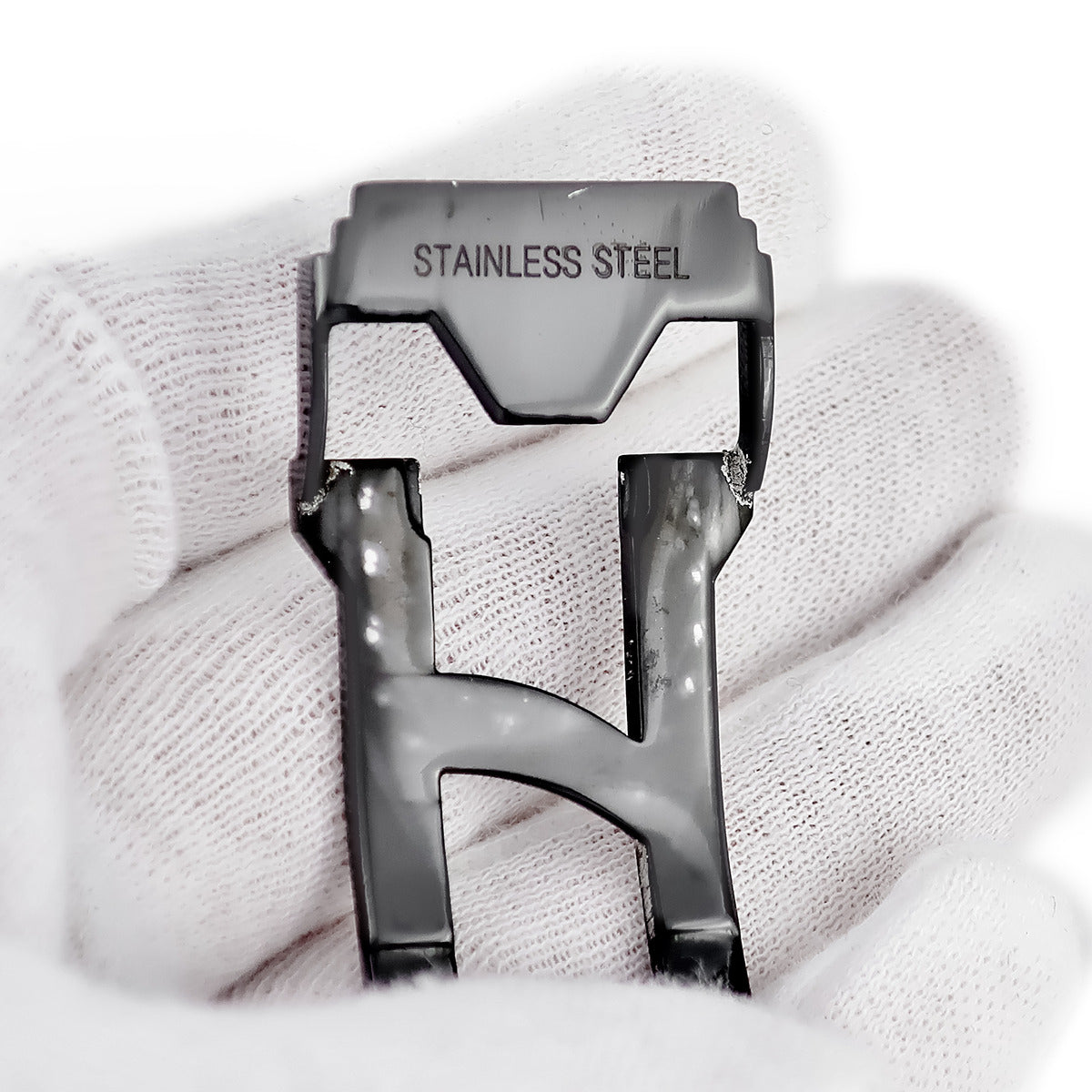 Hublot ステンレススチールバックル ウブロ HUBLOT 純正 Dバックル ブラック ステンレススチール ブラック