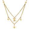 ルイヴィトン LOUIS VUITTON LV フローラグラム M00981 ゴールド GP フェイクパール ネックレス ロゴ モノグラムフラワー LVイニシャル