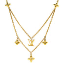ルイヴィトン LOUIS VUITTON LV フローラグラム M00981 ゴールド GP フェイクパール ネックレス ロゴ モノグラムフラワー LVイニシャル