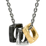 ルイヴィトン LOUIS VUITTON ペンダント モノグラム ボールド M00675 シルバーXゴールドXブラック メタル GP ネックレス シルバーチェーン