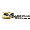 ルイヴィトン LOUIS VUITTON ペンダント モノグラム ボールド M00675 シルバーXゴールドXブラック メタル GP ネックレス シルバーチェーン
