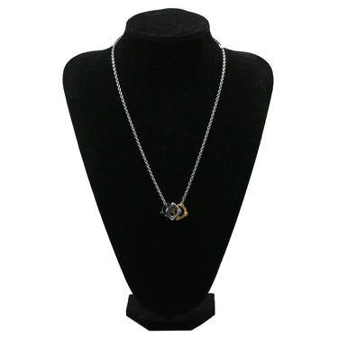 ルイヴィトン LOUIS VUITTON ペンダント モノグラム ボールド M00675 シルバーXゴールドXブラック メタル GP ネックレス シルバーチェーン