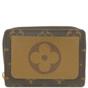 ルイヴィトン LOUIS VUITTON ポルトフォイユ ルー M81461 モノグラムリバース レザー モノグラムリバース 二つ折り財布 ゴールド金具 茶 コンパクト財布 ラウンドファスナー