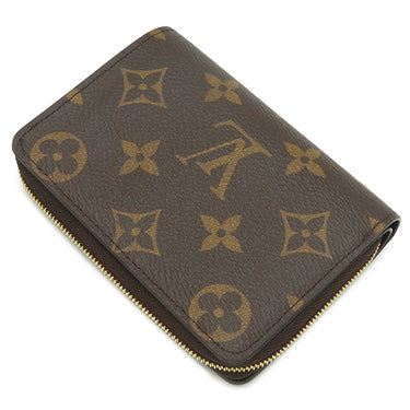 ルイヴィトン LOUIS VUITTON ポルトフォイユ ルー M81461 モノグラムリバース レザー モノグラムリバース 二つ折り財布 ゴールド金具 茶 コンパクト財布 ラウンドファスナー