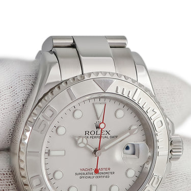 腕時計 ロレックス ROLEX ヨットマスター ロレジウム 16622 G番 自動巻き メンズ G番 Pt950×SS コンビ 赤針 ベンツ針 デイト