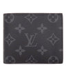 ルイヴィトン LOUIS VUITTON ポルトフォイユ マルコ NM M62545 モノグラムエクリプス モノグラムキャンバス モノグラムエクリプス 二つ折り財布 黒 グレー イニシャル刻印あり