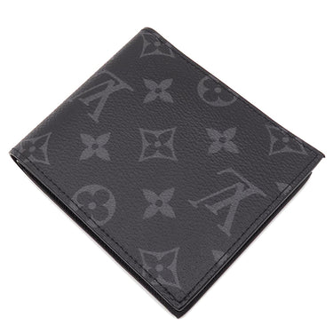 ルイヴィトン LOUIS VUITTON ポルトフォイユ マルコ NM M62545 モノグラムエクリプス モノグラムキャンバス モノグラムエクリプス 二つ折り財布 黒 グレー イニシャル刻印あり