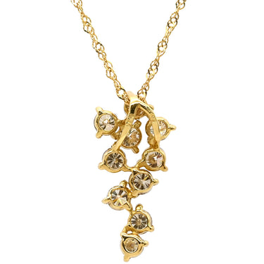 ノンブランド NON BRAND ダイヤペンダント イエローゴールド K18YG ダイヤモンド ネックレス Au750 18K 18金 YG 0.50ct クラスター スクリューチェーン