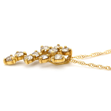 ノンブランド NON BRAND ダイヤペンダント イエローゴールド K18YG ダイヤモンド ネックレス Au750 18K 18金 YG 0.50ct クラスター スクリューチェーン