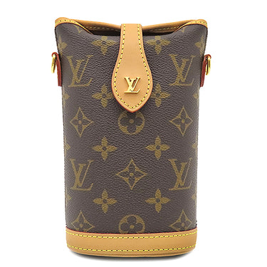 ルイヴィトン LOUIS VUITTON フォールド ミー ポーチ M80874 モノグラム モノグラムキャンバス ショルダーバッグ ゴールド金具 ポシェット 茶