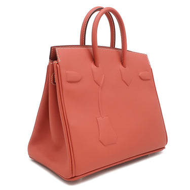 エルメス HERMES シャドーバーキン25 サンギーヌ ヴォースイフト ハンドバッグ シルバー金具 赤