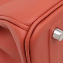 エルメス HERMES シャドーバーキン25 サンギーヌ ヴォースイフト ハンドバッグ シルバー金具 赤