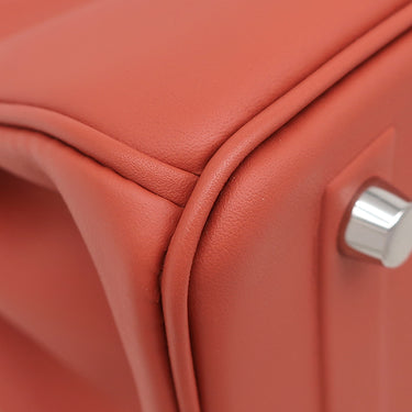 エルメス HERMES シャドーバーキン25 サンギーヌ ヴォースイフト ハンドバッグ シルバー金具 赤