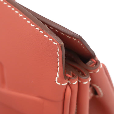 エルメス HERMES シャドーバーキン25 サンギーヌ ヴォースイフト ハンドバッグ シルバー金具 赤