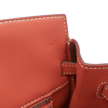 エルメス HERMES シャドーバーキン25 サンギーヌ ヴォースイフト ハンドバッグ シルバー金具 赤