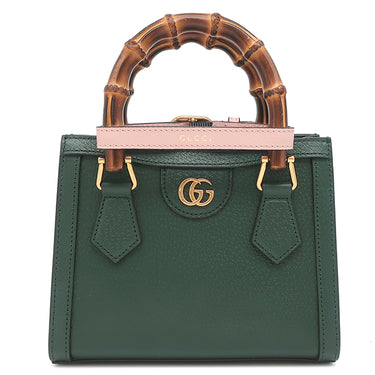 グッチ GUCCI グッチ ダイアナ ミディアム トート 702721 グリーン レザー 2WAYバッグ ゴールド金具 緑 バンブー ウェブストライプ