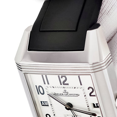 腕時計 ジャガールクルト JAEGER LECOULTRE レベルソ スクアドラ ホームタイム Q7008420 230.8.77 自動巻き メンズ 回転 2タイム GMT スクエア