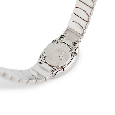 腕時計 カルティエ Cartier ミニベニュワール W15189L2 クオーツ レディース K18WG無垢 アイボリー ローマン オーバル 青針
