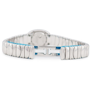 腕時計 カルティエ Cartier ミニベニュワール W15189L2 クオーツ レディース K18WG無垢 アイボリー ローマン オーバル 青針