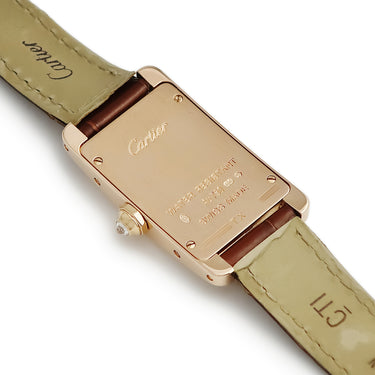 腕時計 カルティエ Cartier タンク アメリカン SM WJTA0002 クオーツ レディース K18PG無垢 純正ダイヤ ギョウシェ ローマン 角型